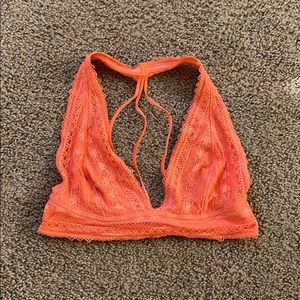 Orange lace bralette